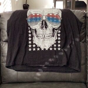 Graphic Skull T-Shirt with Star Accents